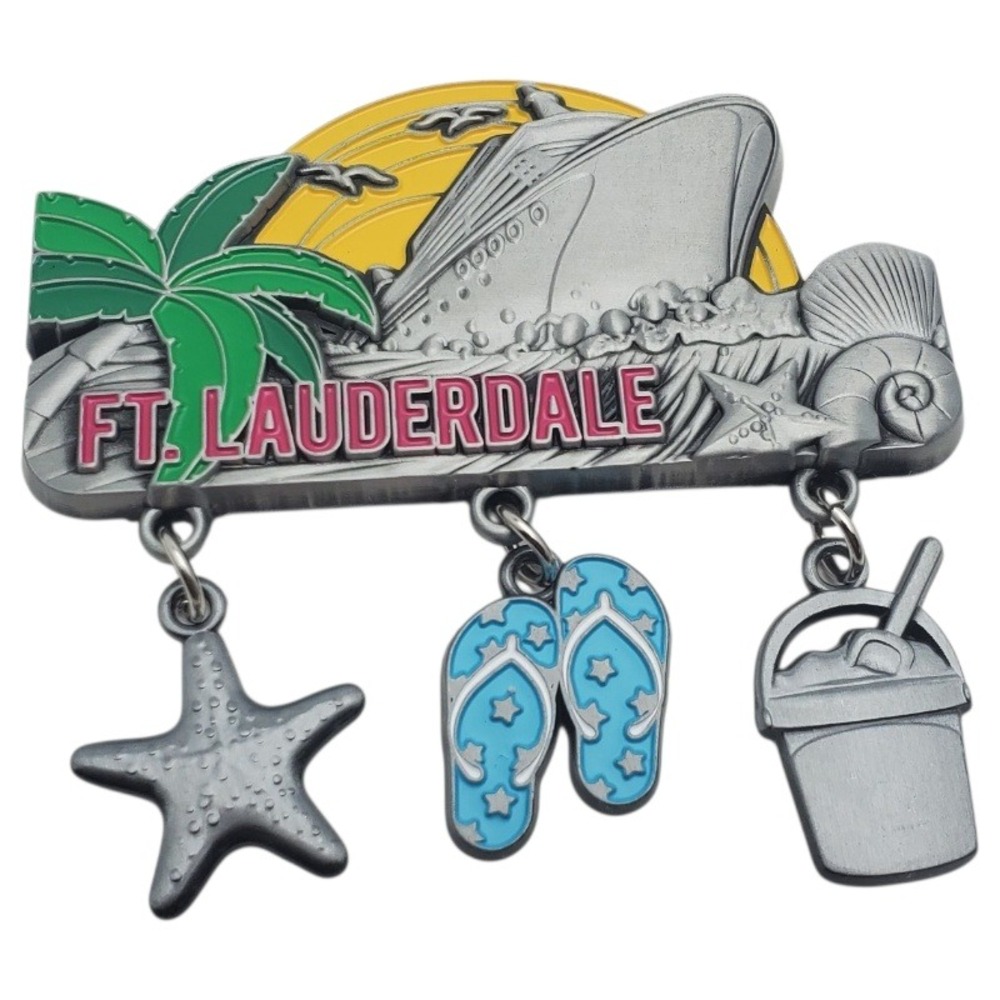 Ft. Lauderdale Souvenir‎ Fridge Magnet Cruise Ship Beach Charms Travel Gi…